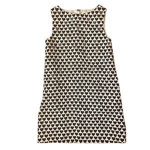 Crewcuts Collections White & Navy Hearts Sleeveless Shift Dress Beading Size 6